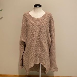 BCBGMAXAZRIA Cable Knit Cowl Tunic Sweater